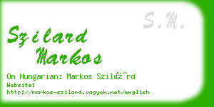 szilard markos business card